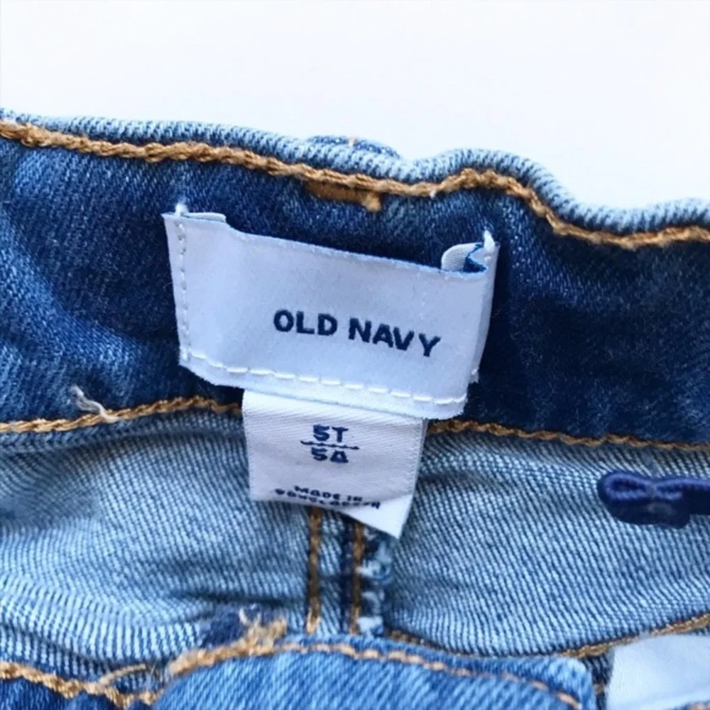 Old Navy soft stretchy raw hem denim skirt EUC 5T